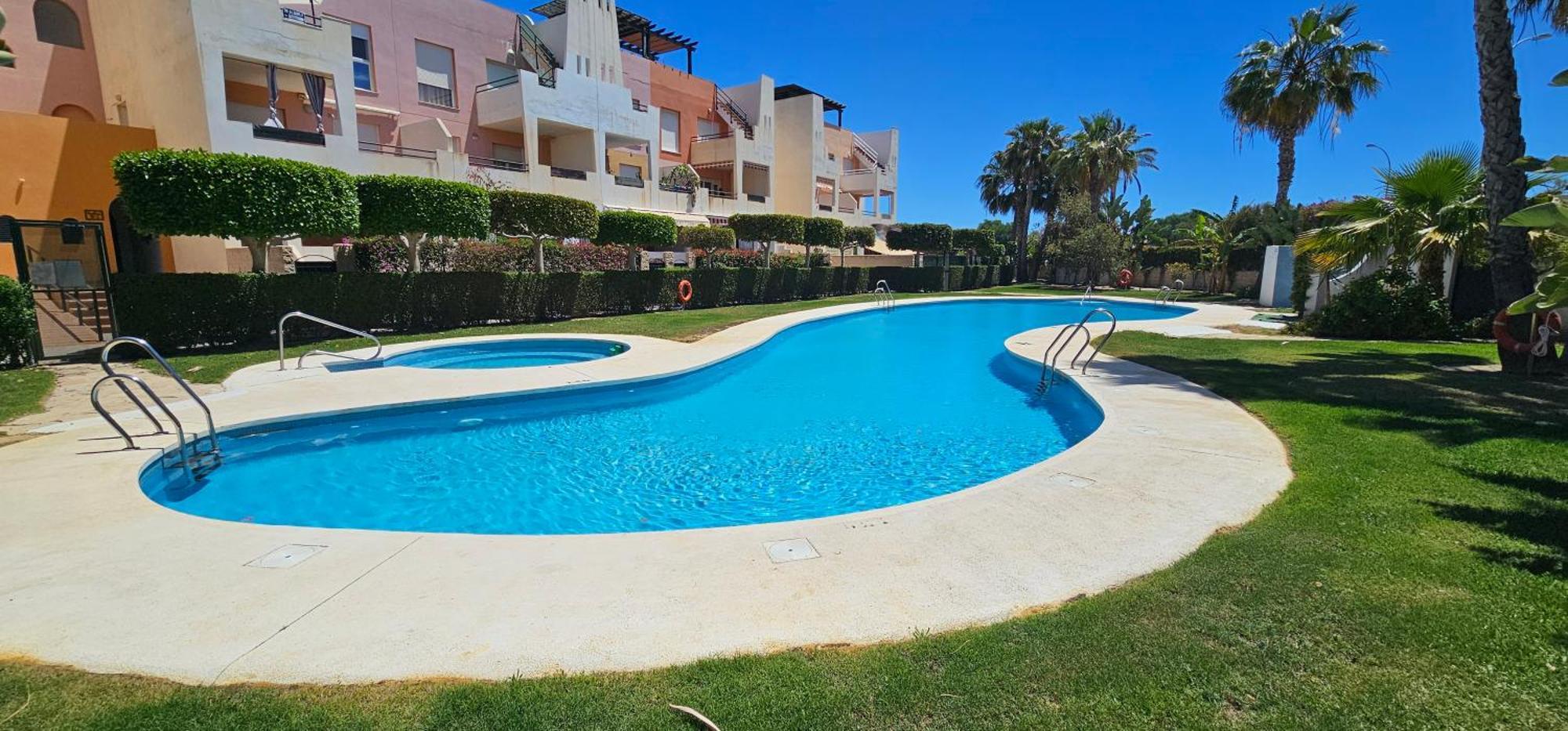 Apartamentos Paraiso Vera Playa: Beachfront with Private Pool and Garden Exterior photo