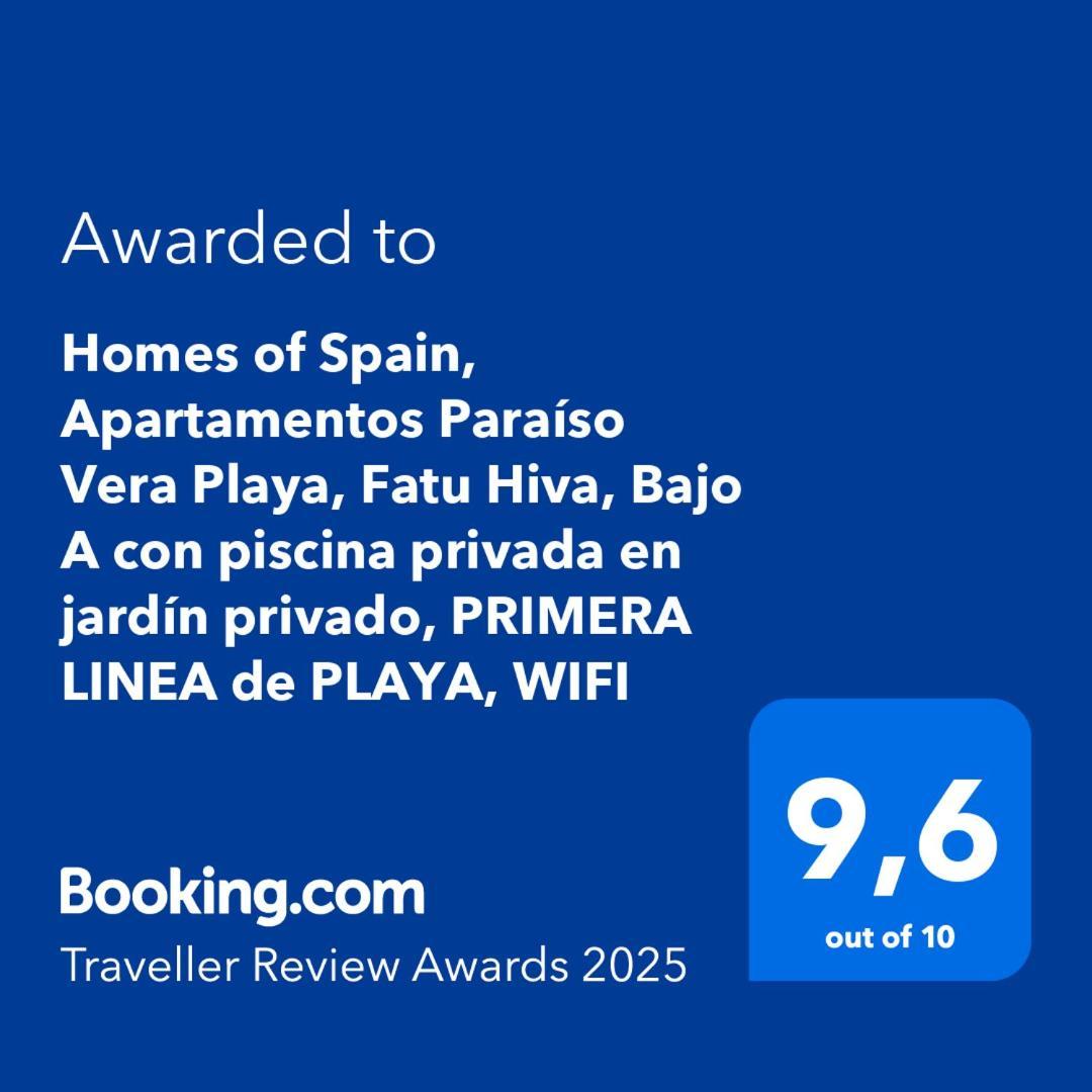 Apartamentos Paraiso Vera Playa: Beachfront with Private Pool and Garden Exterior photo